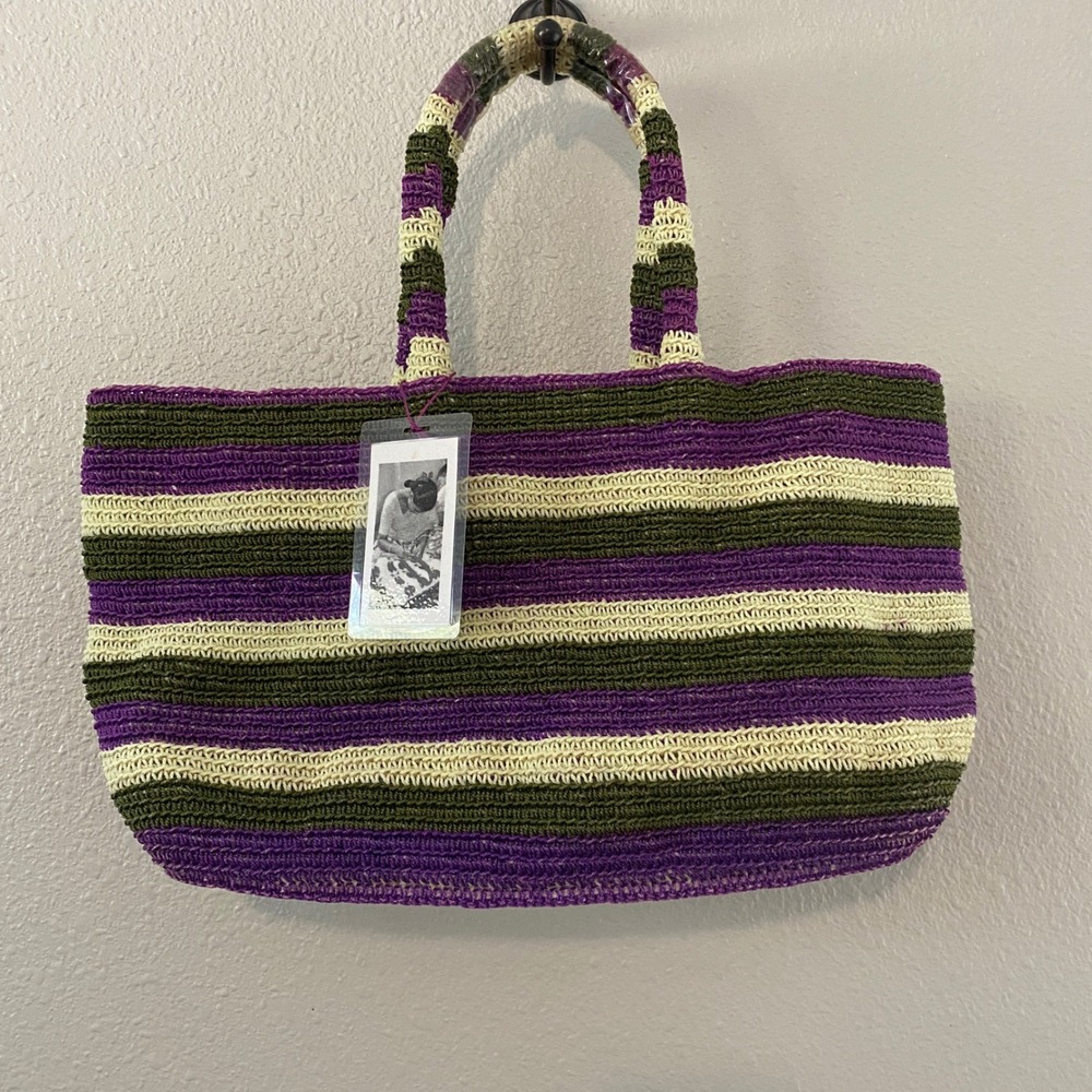 Woven Tote Bag Beachy Vacation Summer Bohemian Boho Chic Artsy Cruise Resort